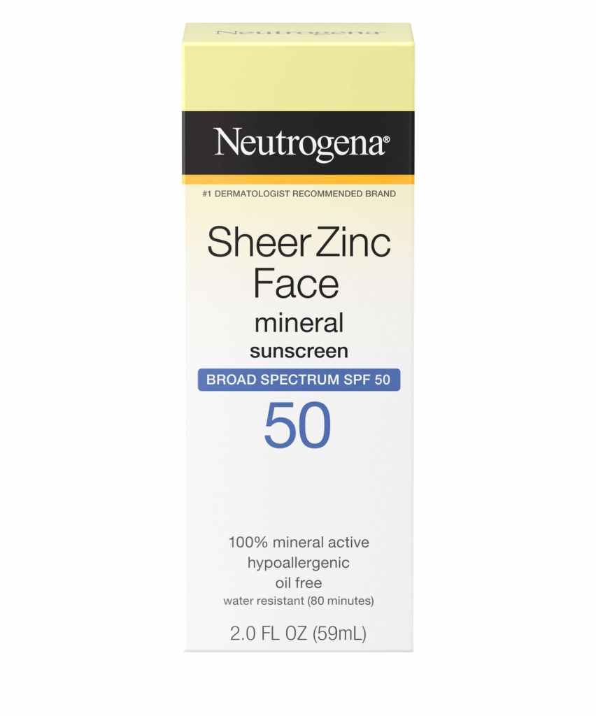 Neutrogena Sheer Zinc Face Dry-Touch Sunscreen Broad Spectrum SPF 50