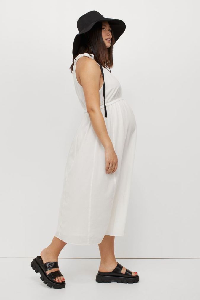 vestido blanco para embarazada verano 2021