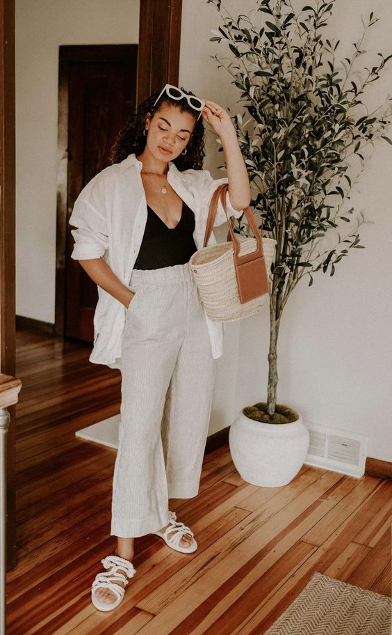 Pantalón de lino en Pinterest