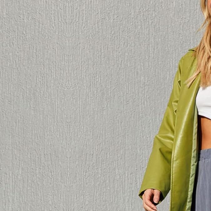 Gabardina de piel de chouyatou de venta en Amazon.