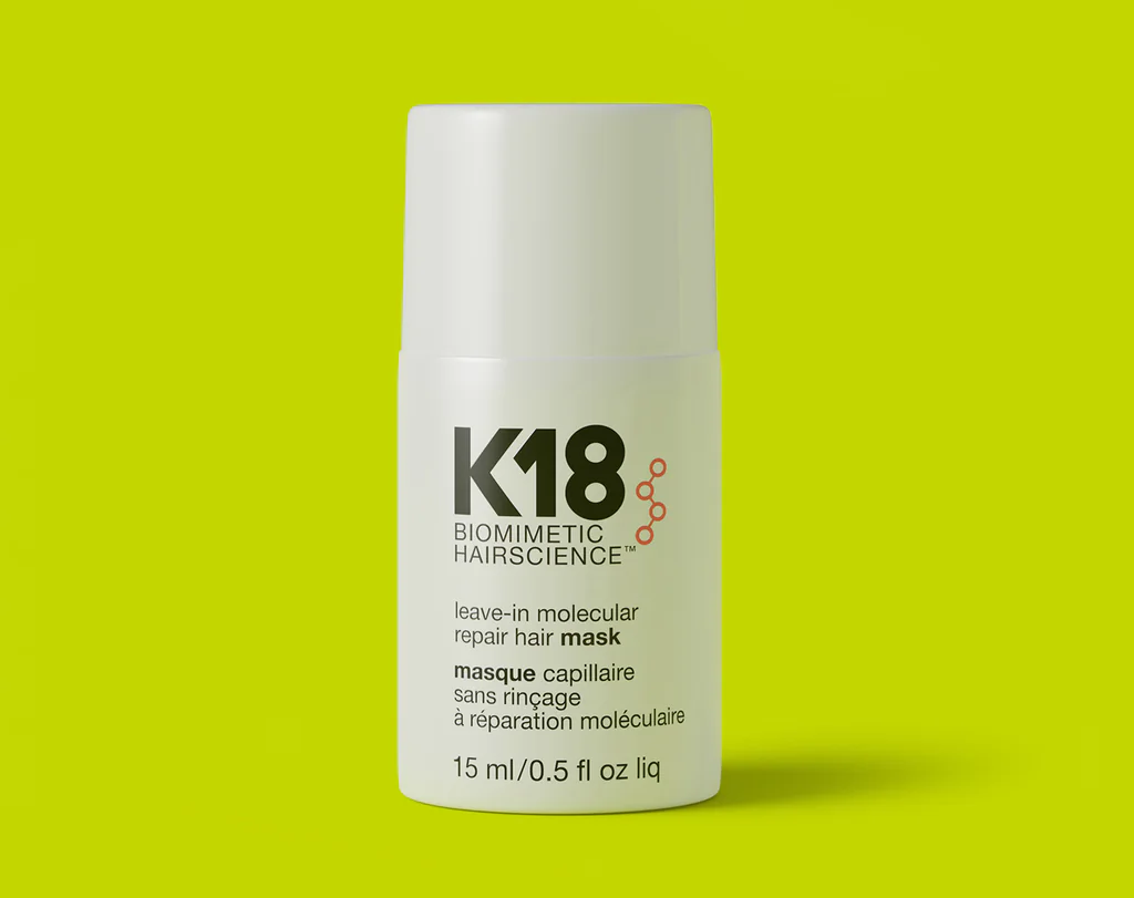 Leave-in molecular repair hair mask tamaño mini de K18.