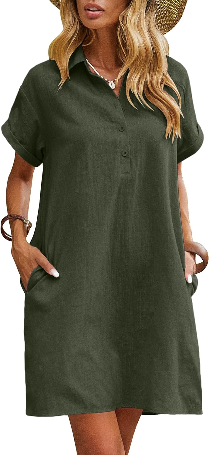 Vestido verde militar de Zeagoo de venta en Amazon.