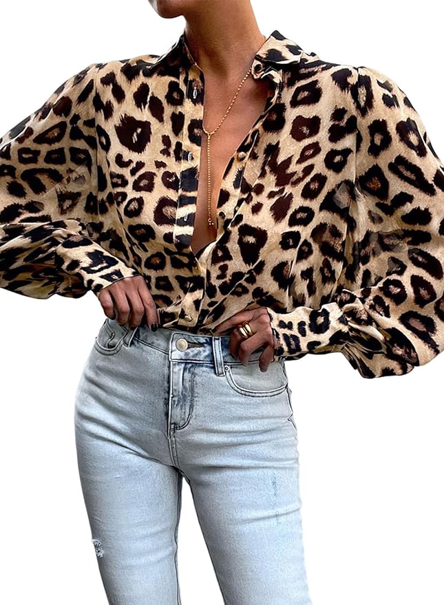 Camisa con animal print de BTFBM de venta en Amazon.