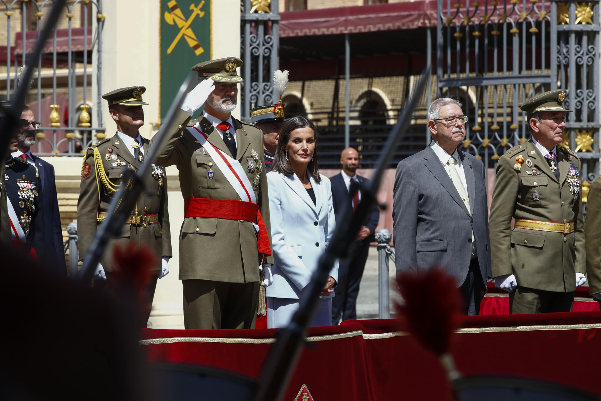 Los reyes de España en la Academia Militar de Zaragoza