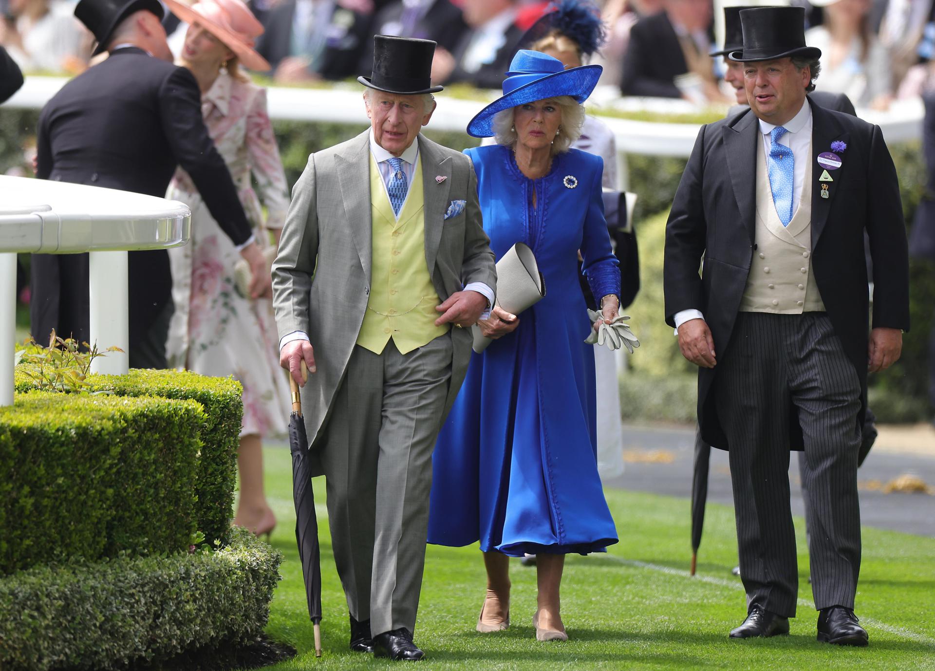 El rey Carlos y la reina Camilla en Royal Ascot 2024.