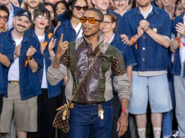 Pharrell Williams destaca en la presentación de su nueva colección para Louis Vuitton.