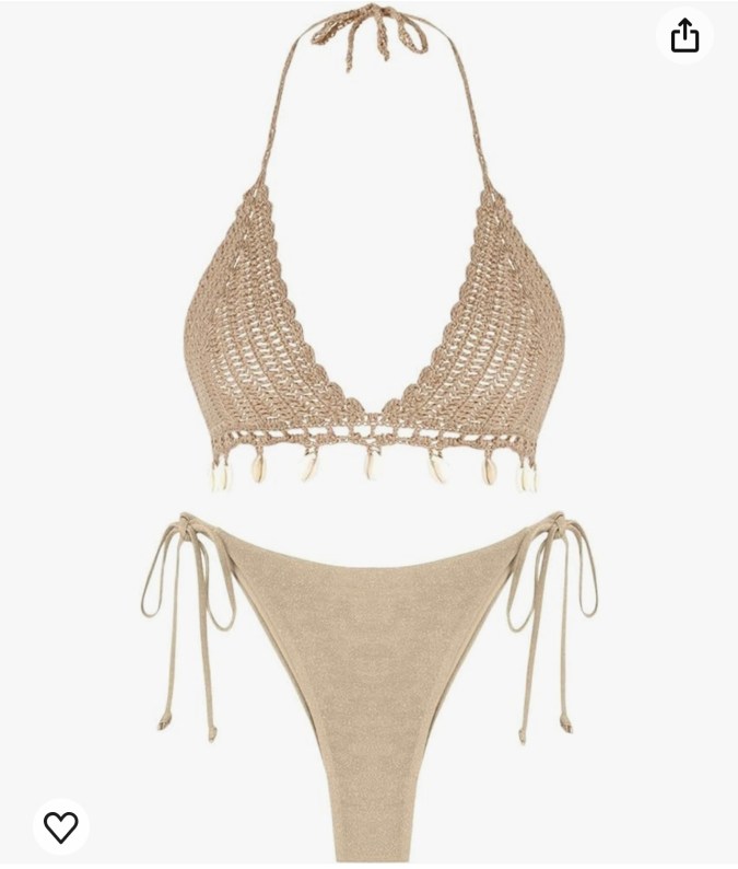 Bikini de crochet disponible en Amazon.