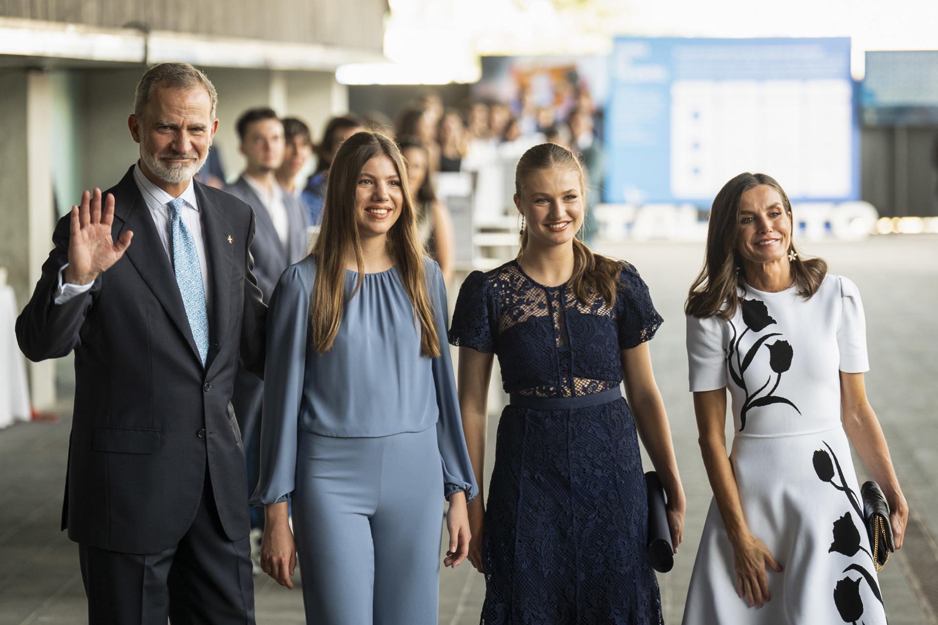 Los reyes, Felipe VI y Letizia, la princesa Leonor y la infanta Sofía visitan el Foro de Talento este miércoles.