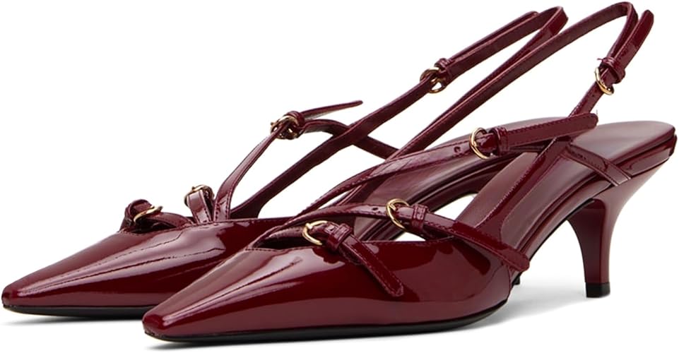 Kitten heels en color granate de Cornmood