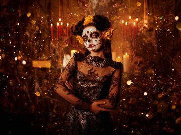 La Catrina es el look tradicional del Día de los Muertos.