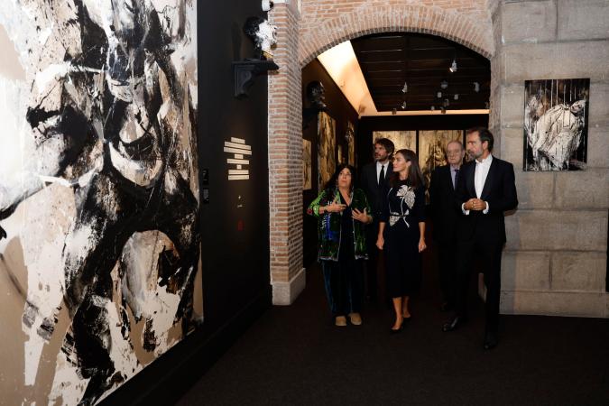La reina Letizia acude a la inauguración de la exposición 'Goya x Lita Cabellut. Los Disparates'.