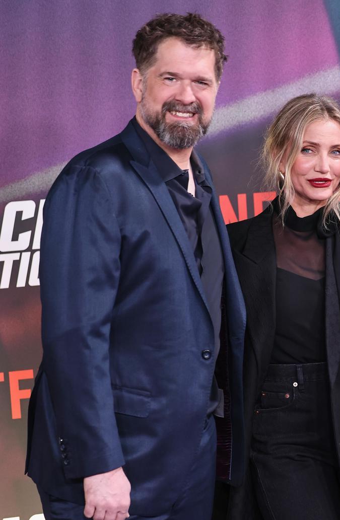 Cameron Díaz, Jamie Foxx y Seth Gordon en la alfombra morada de "Back in Action".