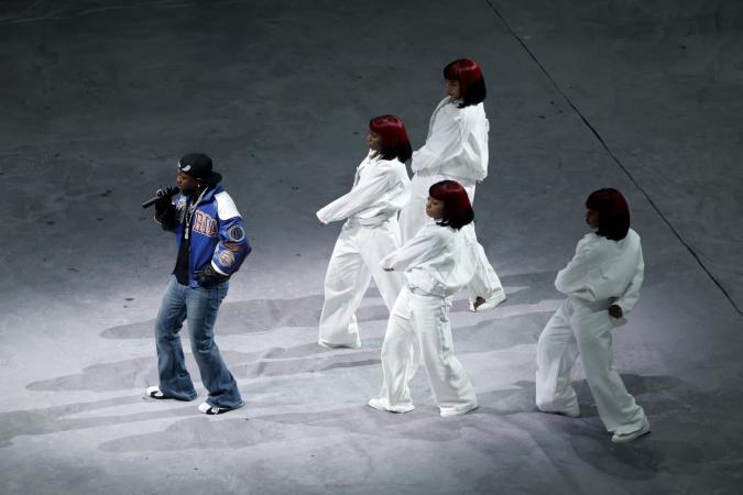 Kendrick Lamar en el show del Super Bowl.