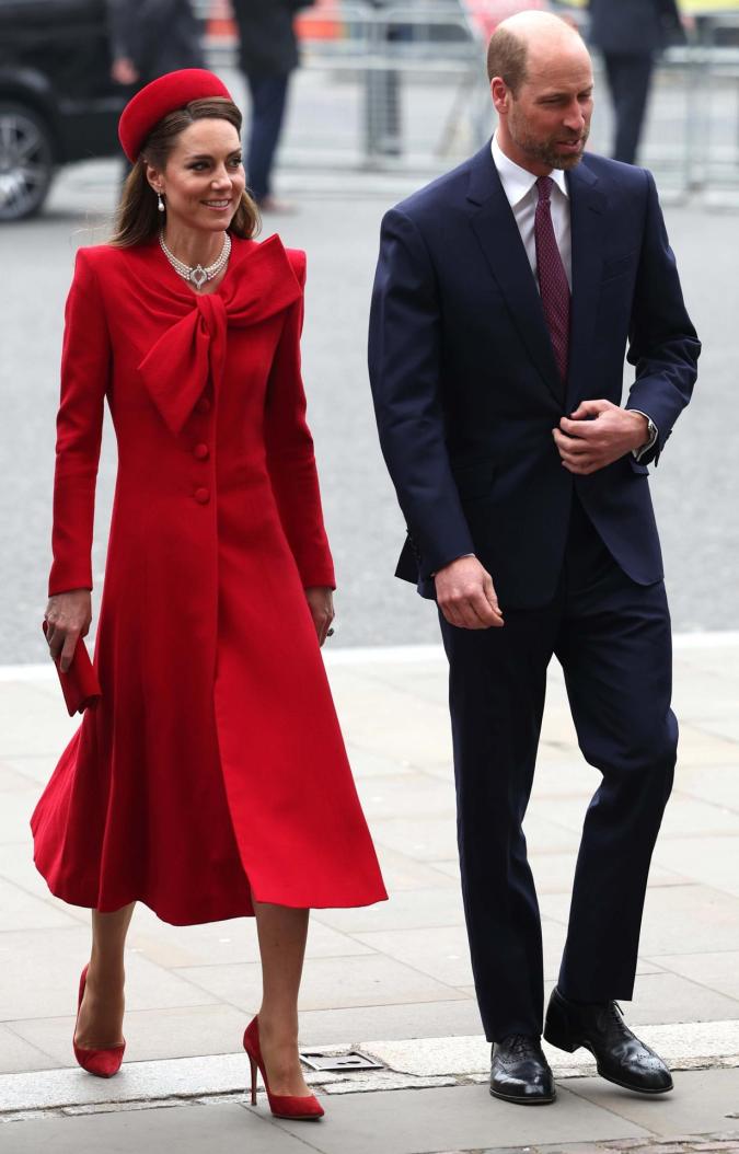 La princesa Kate Middleton y el príncipe William en la celebración del Commonwealth.