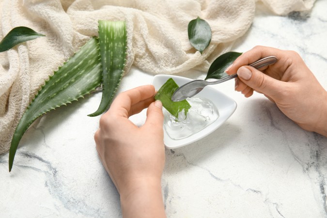 Usa el cristal o gel del aloe vera para preparar mascarillas caseras.