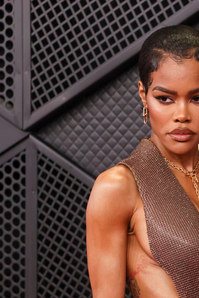 Teyana Taylor en la alfombra roja de los Premios Grammy 2026.